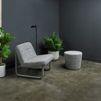 Chroma Collection Setting - Lounge Armless, Ottoman - Sage Green Matte