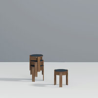 Kino Stool - Single & 3-Stack, Walnut