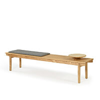 Maru Three Slat Bench, 86"W - Ash, Pad, Table