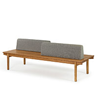Maru Five Slat Bench - Oak over Ash, Bolsters