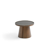 Penna Small Round Table - Walnut Over Ash
