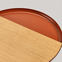 Chord Side Table - Oak over Ash, Copper Red Frame