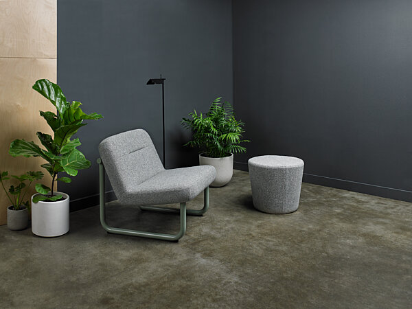 Chroma Collection Setting - Lounge Armless, Ottoman - Sage Green Matte