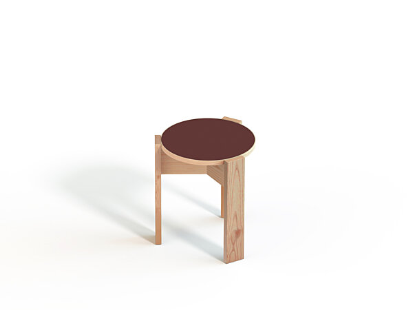 Kino Stool - Forbo Top, Burgundy