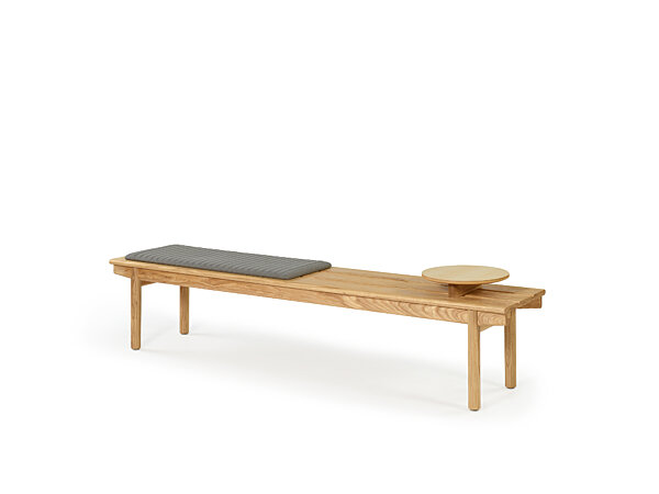 Maru Three Slat Bench, 86"W - Ash, Pad, Table