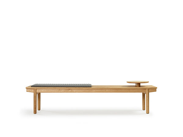 Maru Three Slat Bench, 86"W - Ash, Pad, Table