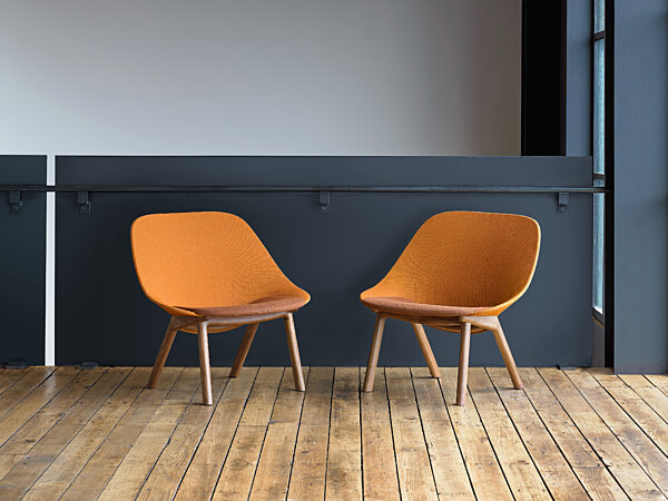 Penna Lounge Pair - Clear Over Walnut