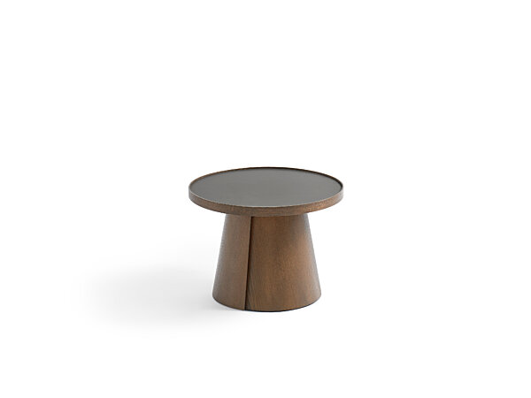 Penna Small Round Table - Walnut Over Ash