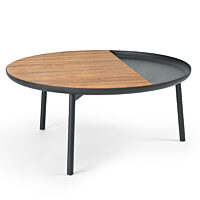 Chord Coffee Table - Black Texture, Walnut Insert