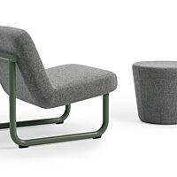 Chroma Ottoman and Armless Lounge - Sage Green Matte